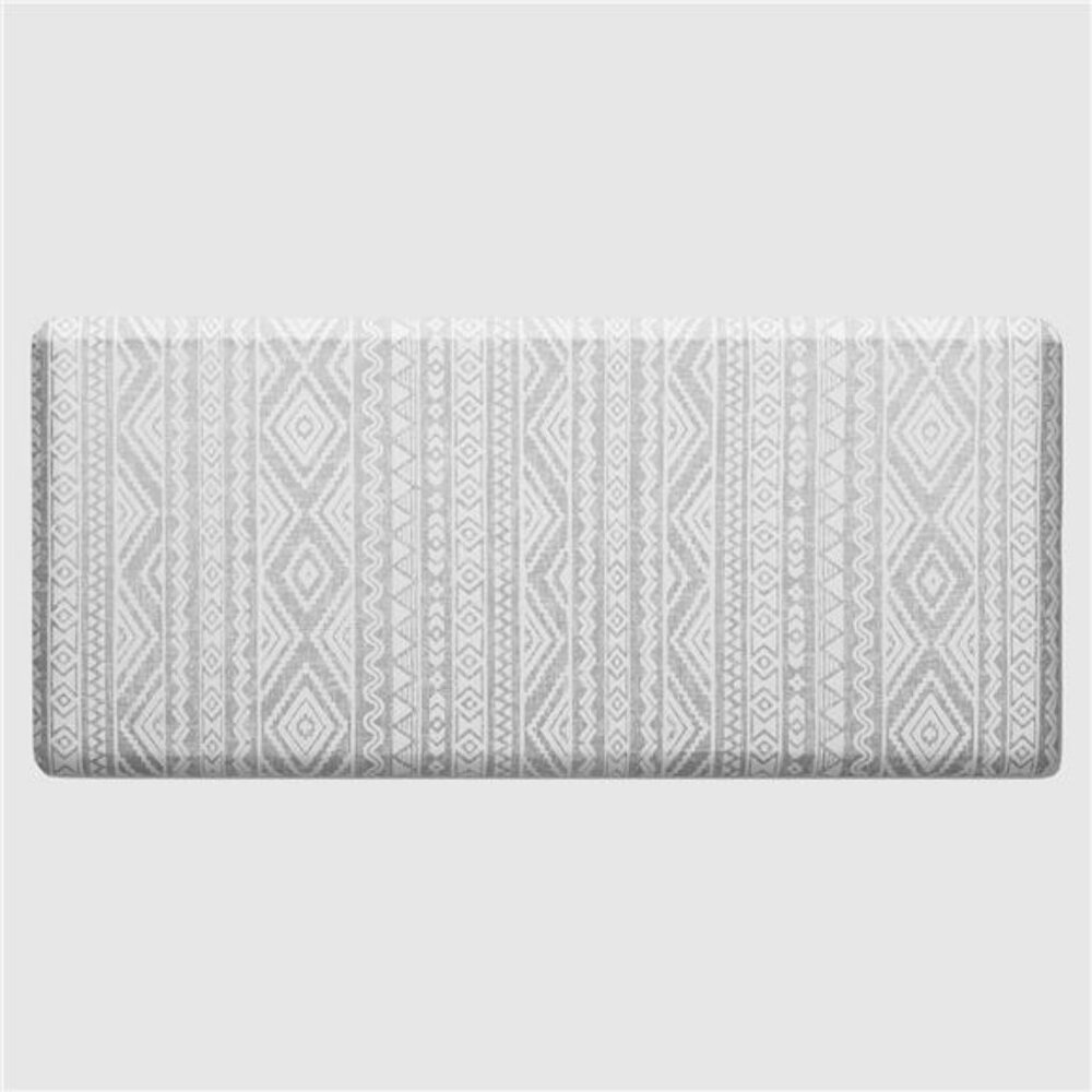 Boho Anti Fatigue Kitchen Mat Non Slip Cushioned Waterproof Floor Rug Gray